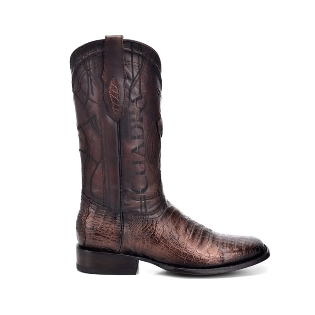 1E10FY - Cuadra brown casual cowboy fuscus caiman leather boots for men