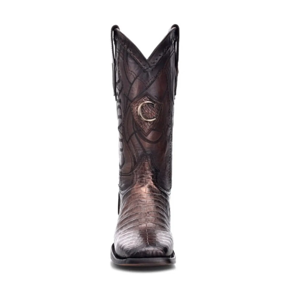 1E10FY - Cuadra brown casual cowboy fuscus caiman leather boots for men