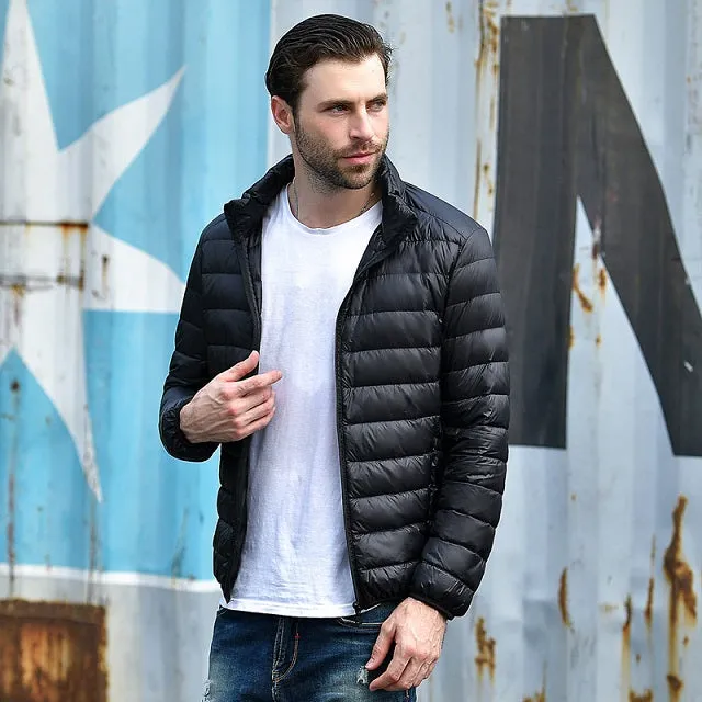 2017 New Men winter jacket men Ultra Light White Duck Down Jackets Casual Portable Winter Coat for Men Plus Size Down Parkas