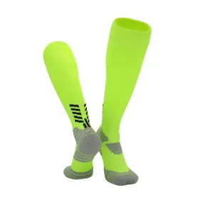 3 Pack Men's Thick Football Socks Lime Green