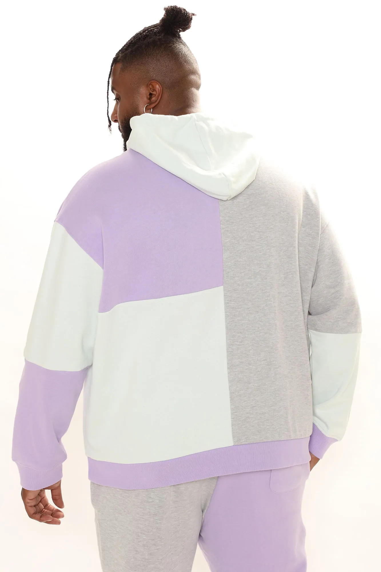 3 Way Color Block Hoodie - Purple/combo