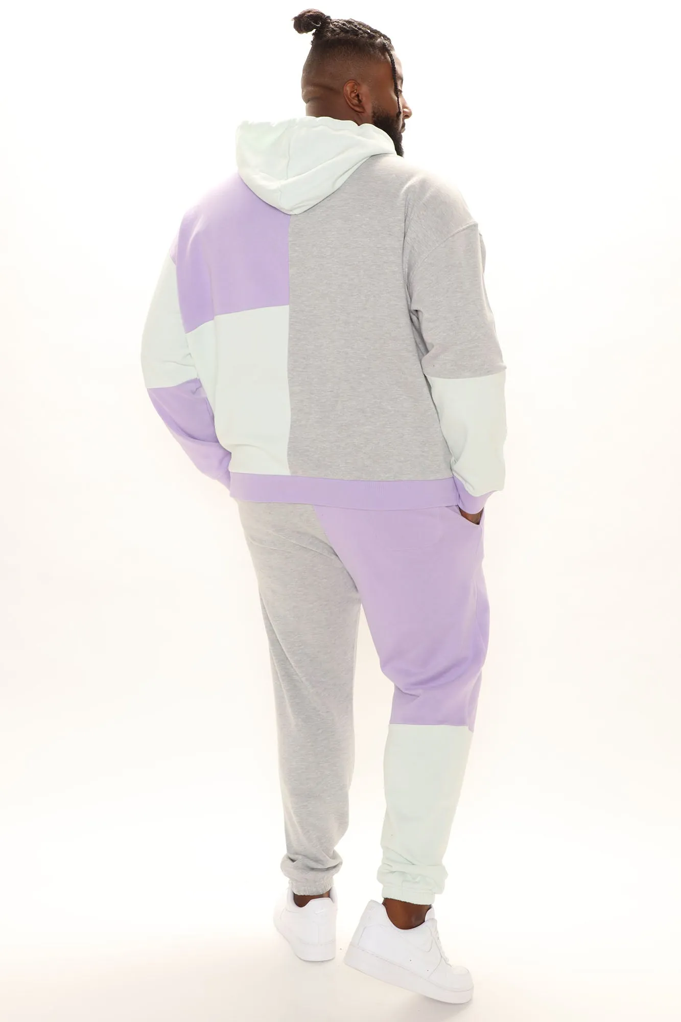 3 Way Color Block Hoodie - Purple/combo