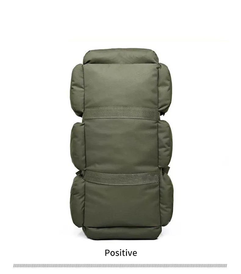 90L Large Capacity Men Canvas Military Tactical Backpack Waterproof Hiking Climbing Camping Rucksack