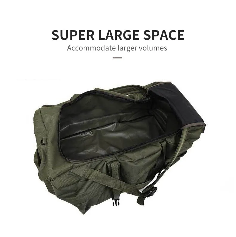 90L Large Capacity Men Canvas Military Tactical Backpack Waterproof Hiking Climbing Camping Rucksack