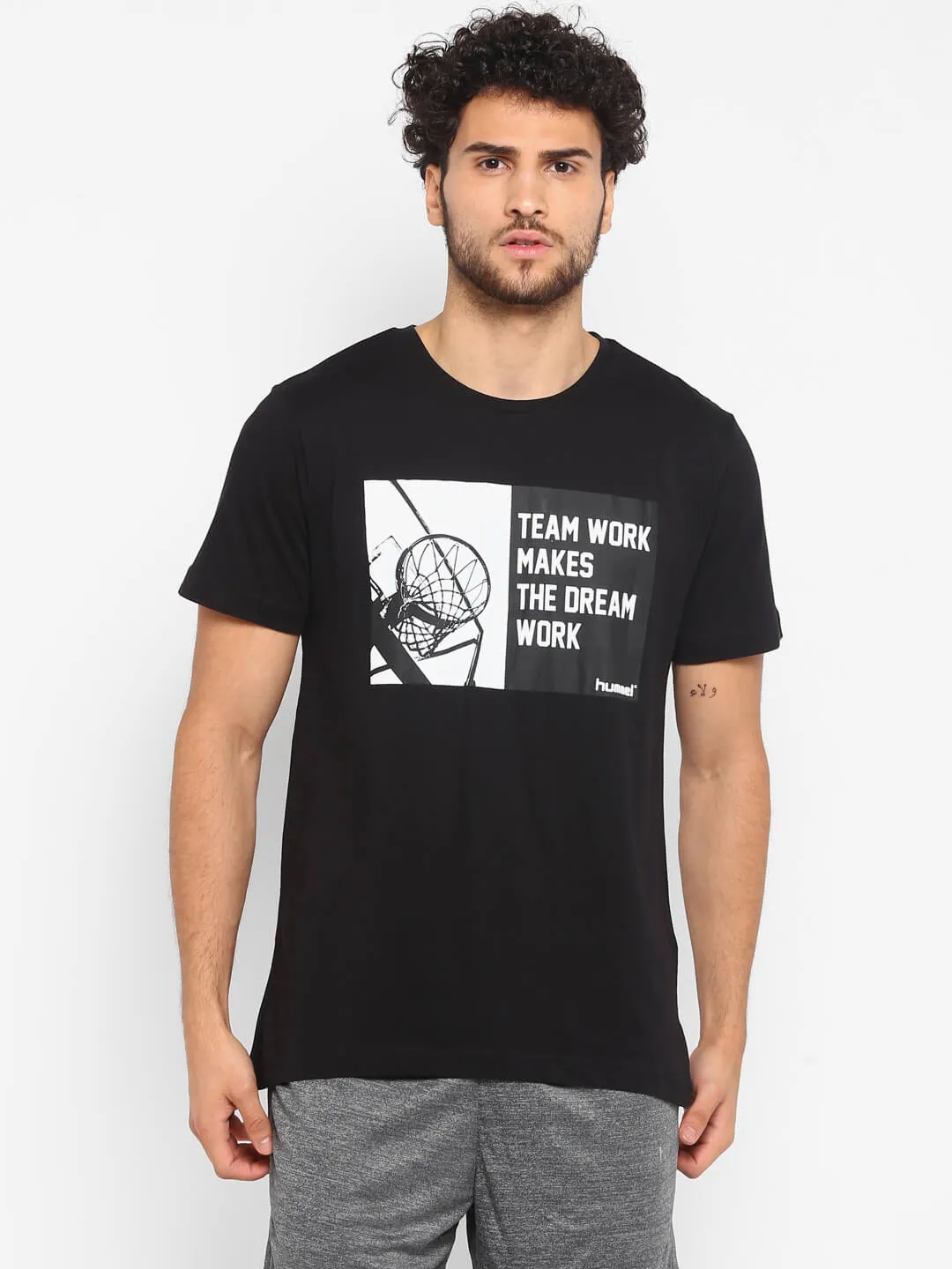 Adolfo Men Cotton Black T-Shirt