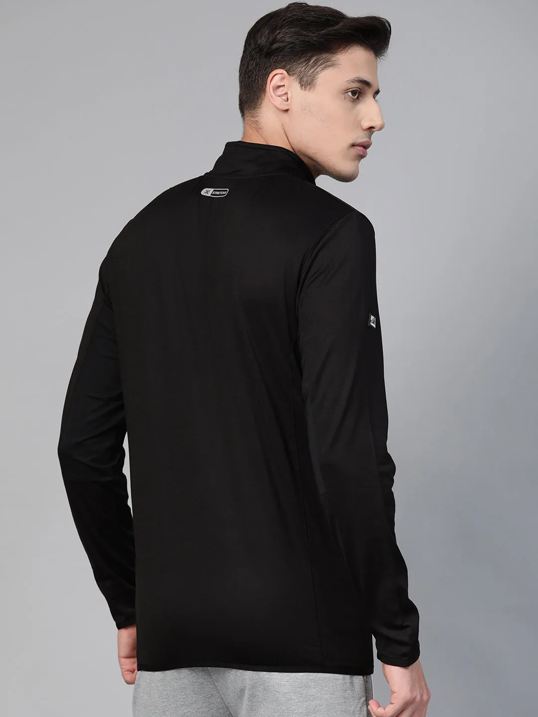 Alcis Men Black Solid Training Sweatshirt