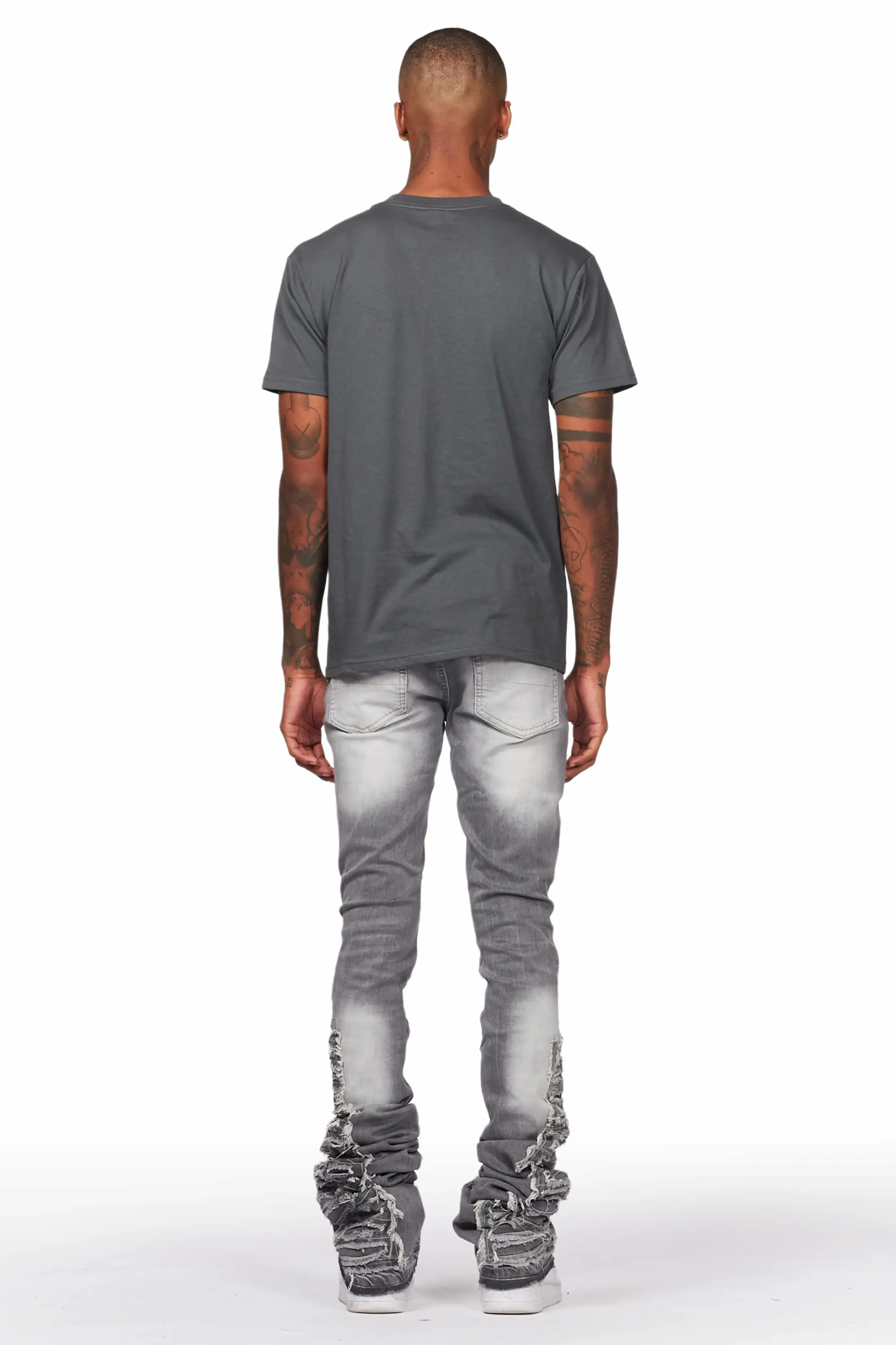 Argo Grey Super Stacked Flare Jean