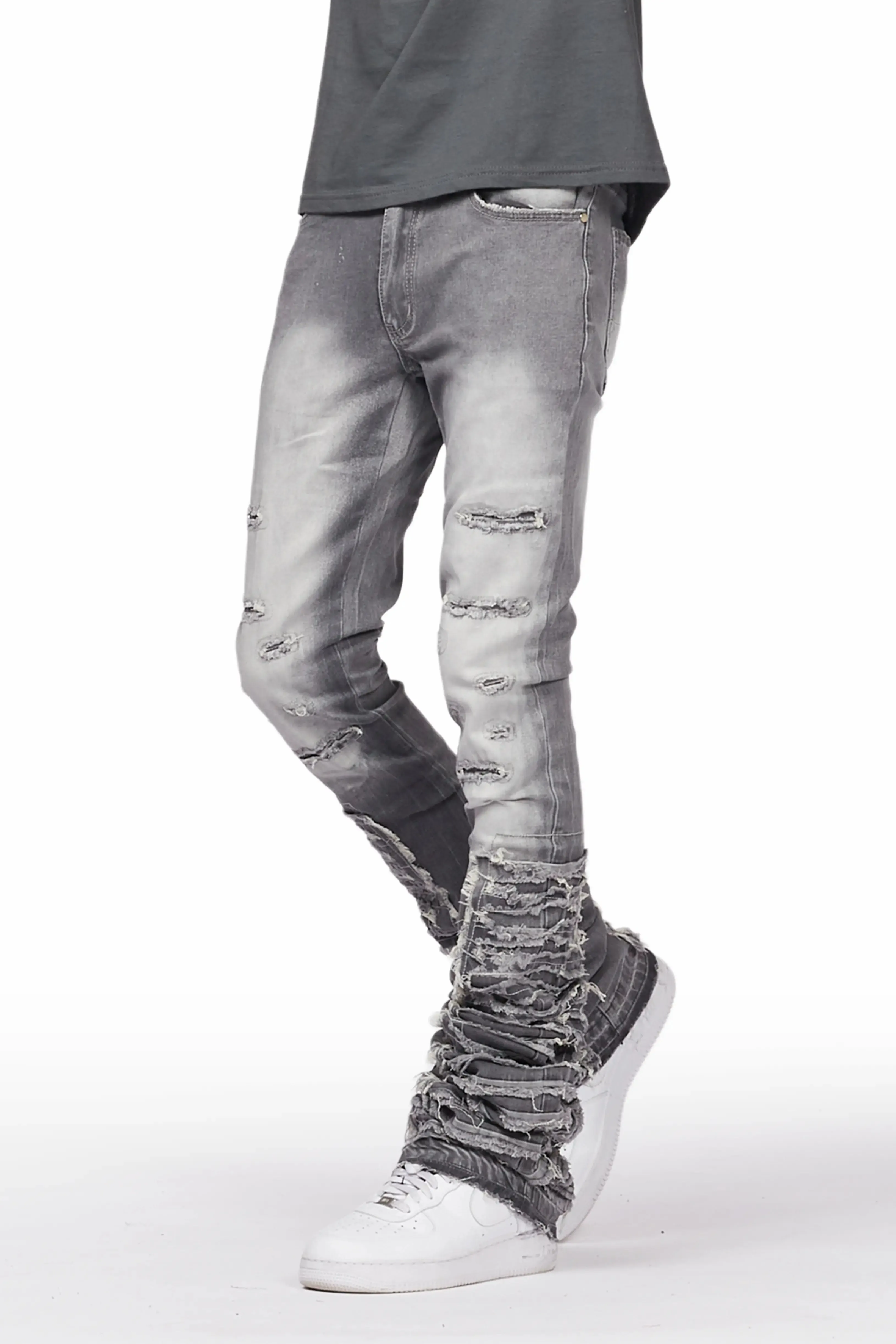 Argo Grey Super Stacked Flare Jean