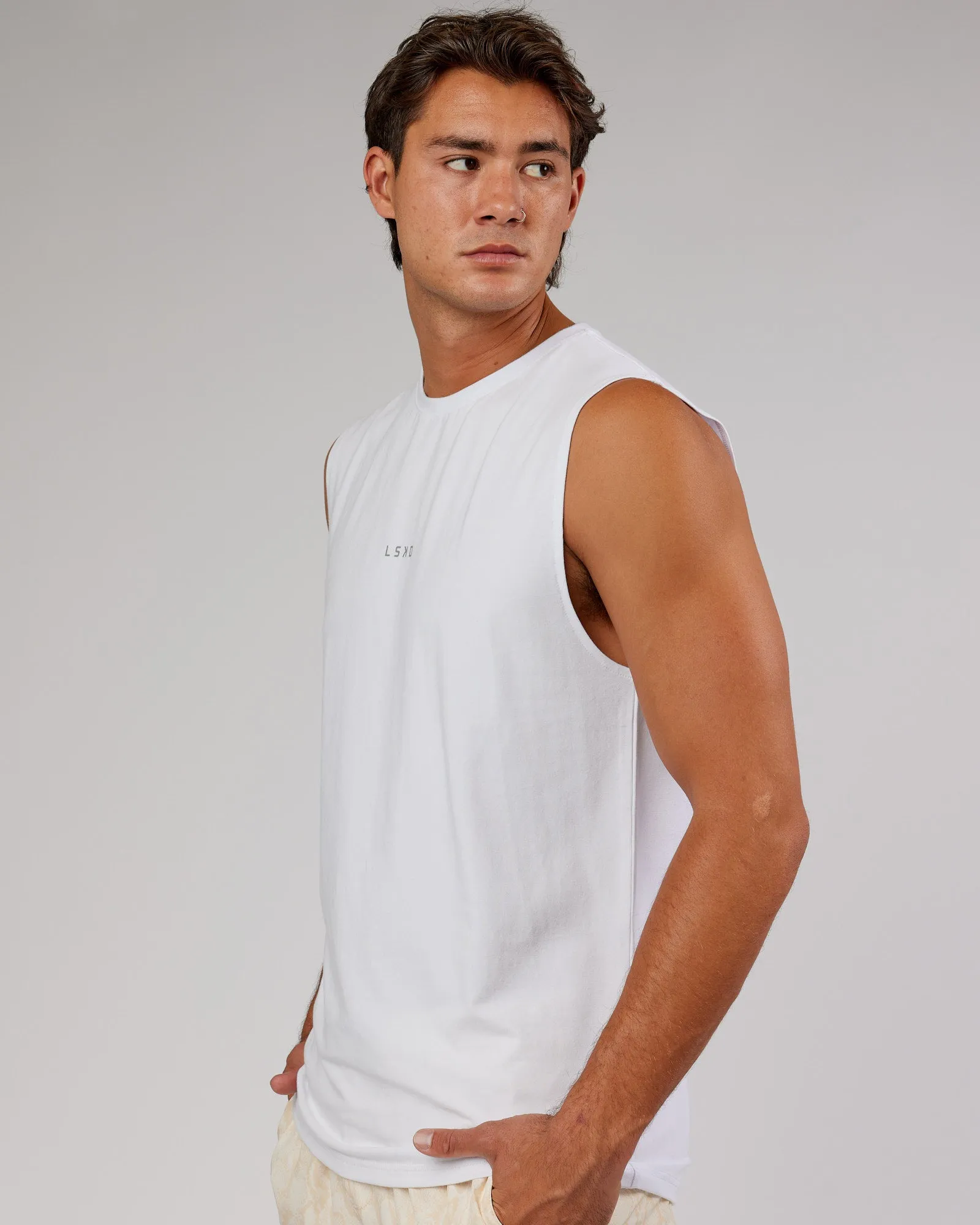 Base FLXCotton Tank - White