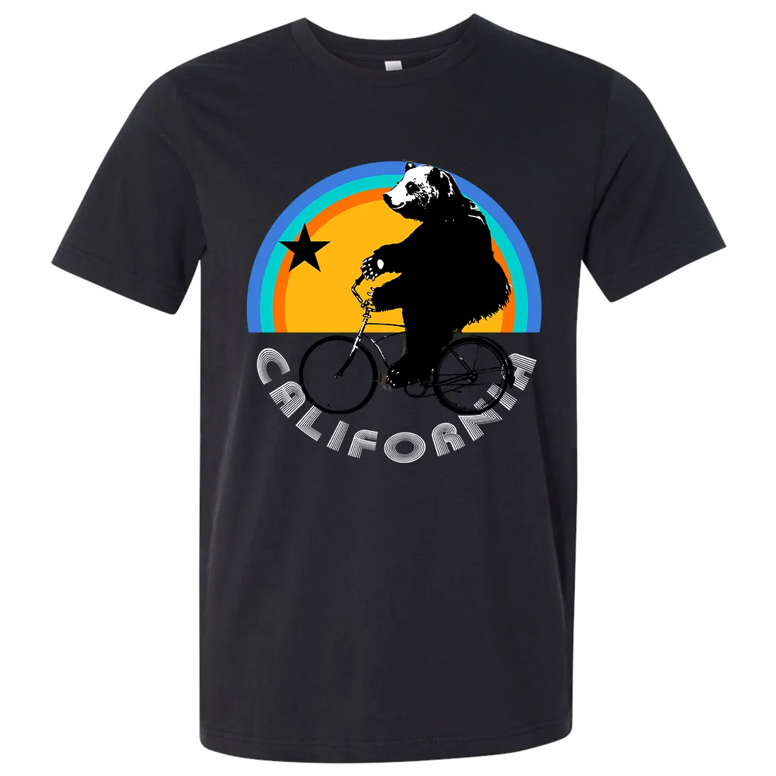 California Bear On Bike Asst Colors Mens Lightweight Fitted T-Shirt/tee