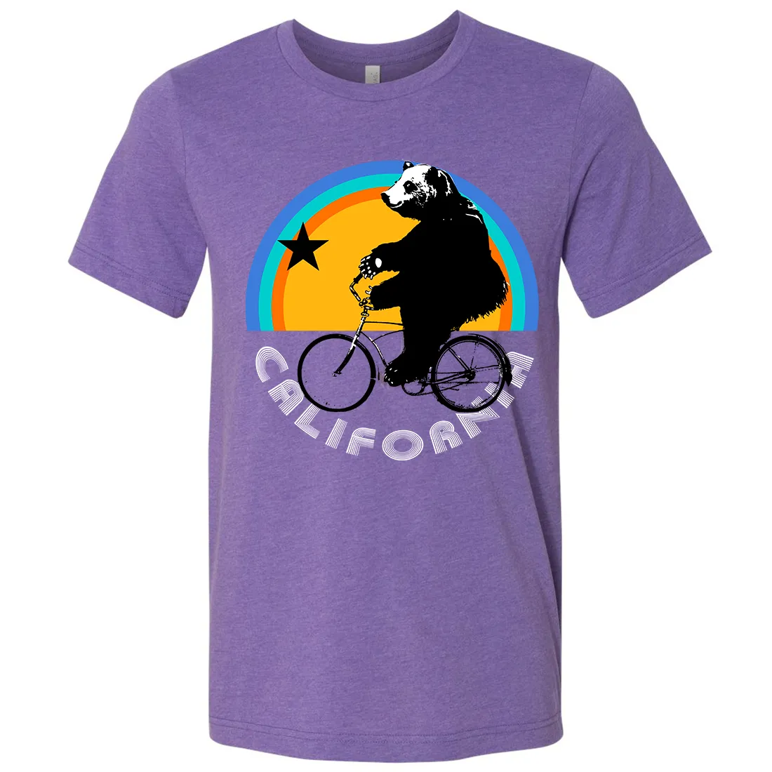 California Bear On Bike Asst Colors Mens Lightweight Fitted T-Shirt/tee