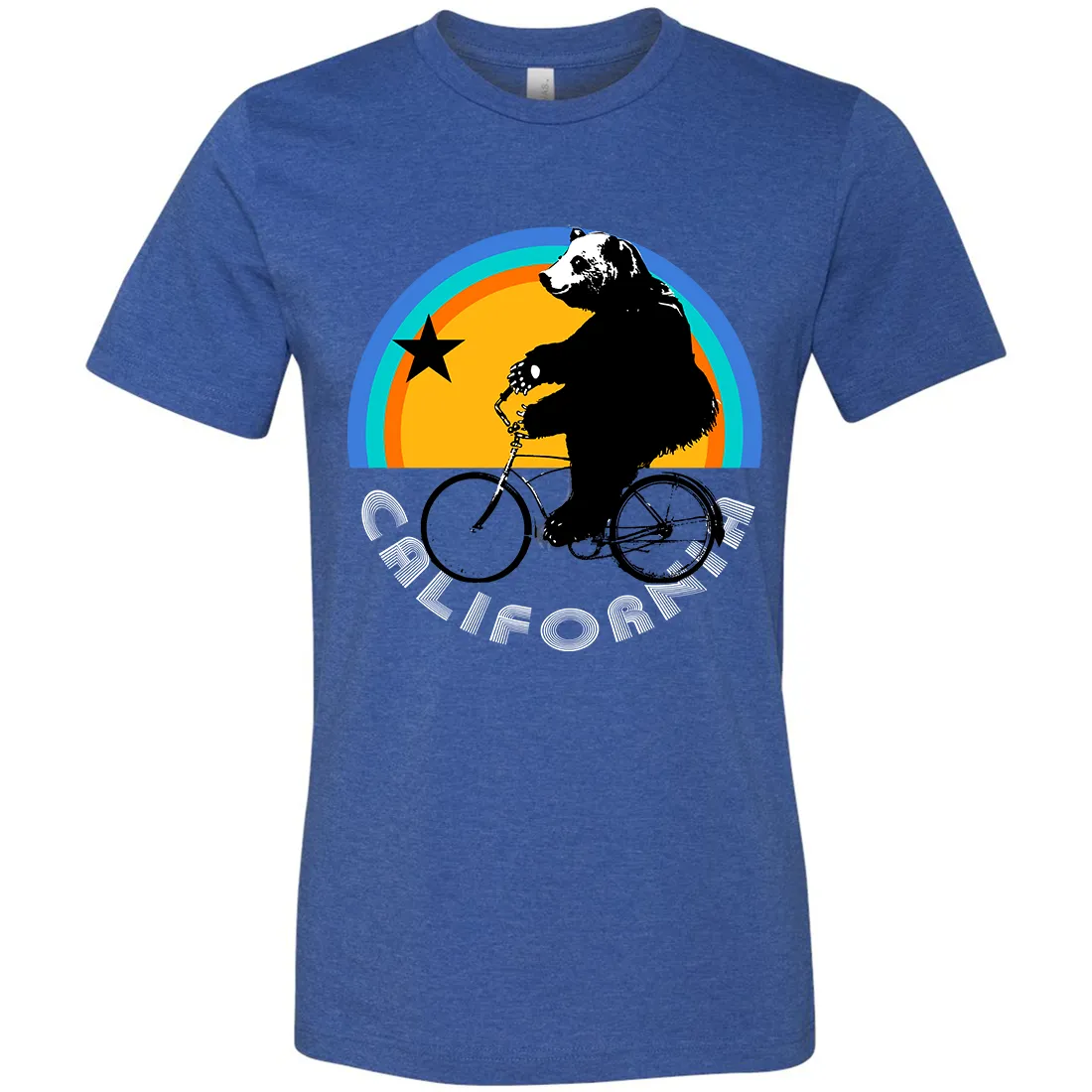 California Bear On Bike Asst Colors Mens Lightweight Fitted T-Shirt/tee