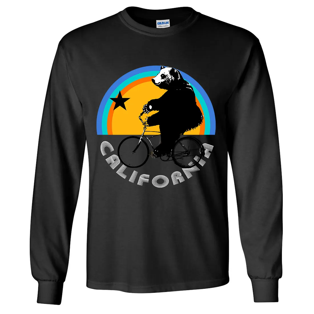 California Bear On Bike Long Sleeve Shirt