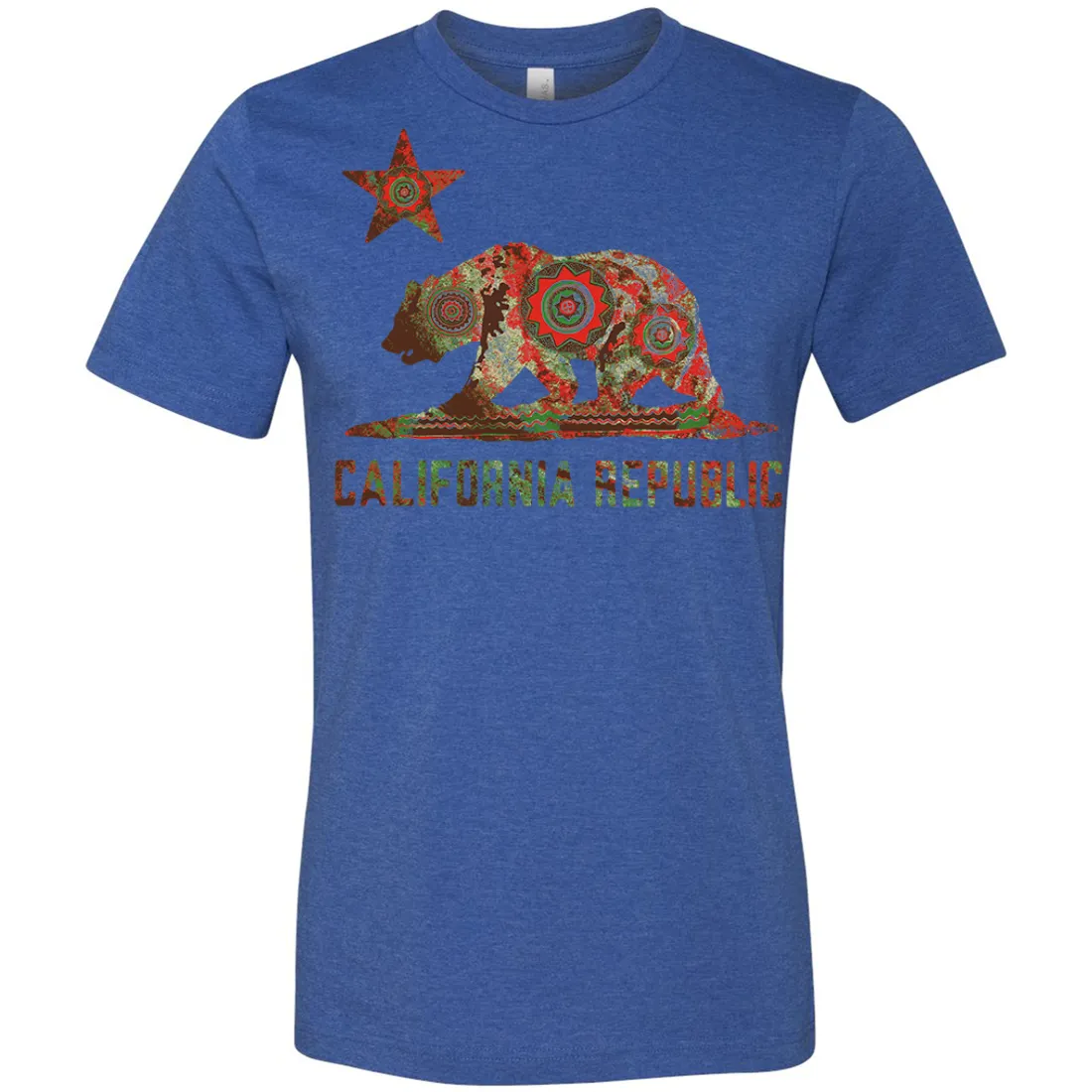 California Chumash Mandala Bear Asst Colors Mens Lightweight Fitted T-Shirt/tee