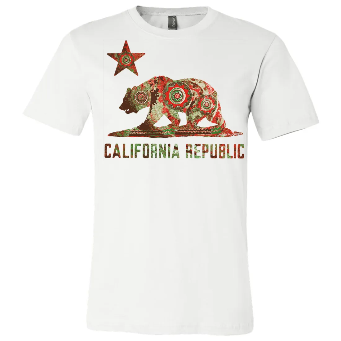 California Chumash Mandala Bear Asst Colors Mens Lightweight Fitted T-Shirt/tee