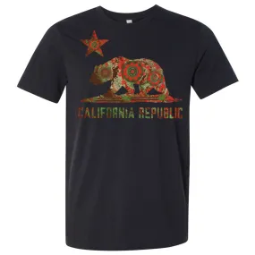 California Chumash Mandala Bear Asst Colors Mens Lightweight Fitted T-Shirt/tee