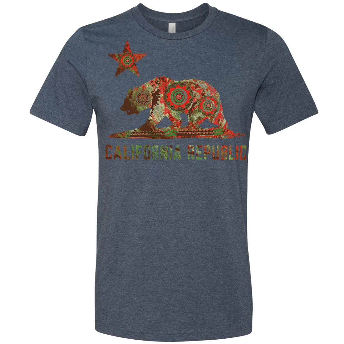 California Chumash Mandala Bear Asst Colors Mens Lightweight Fitted T-Shirt/tee