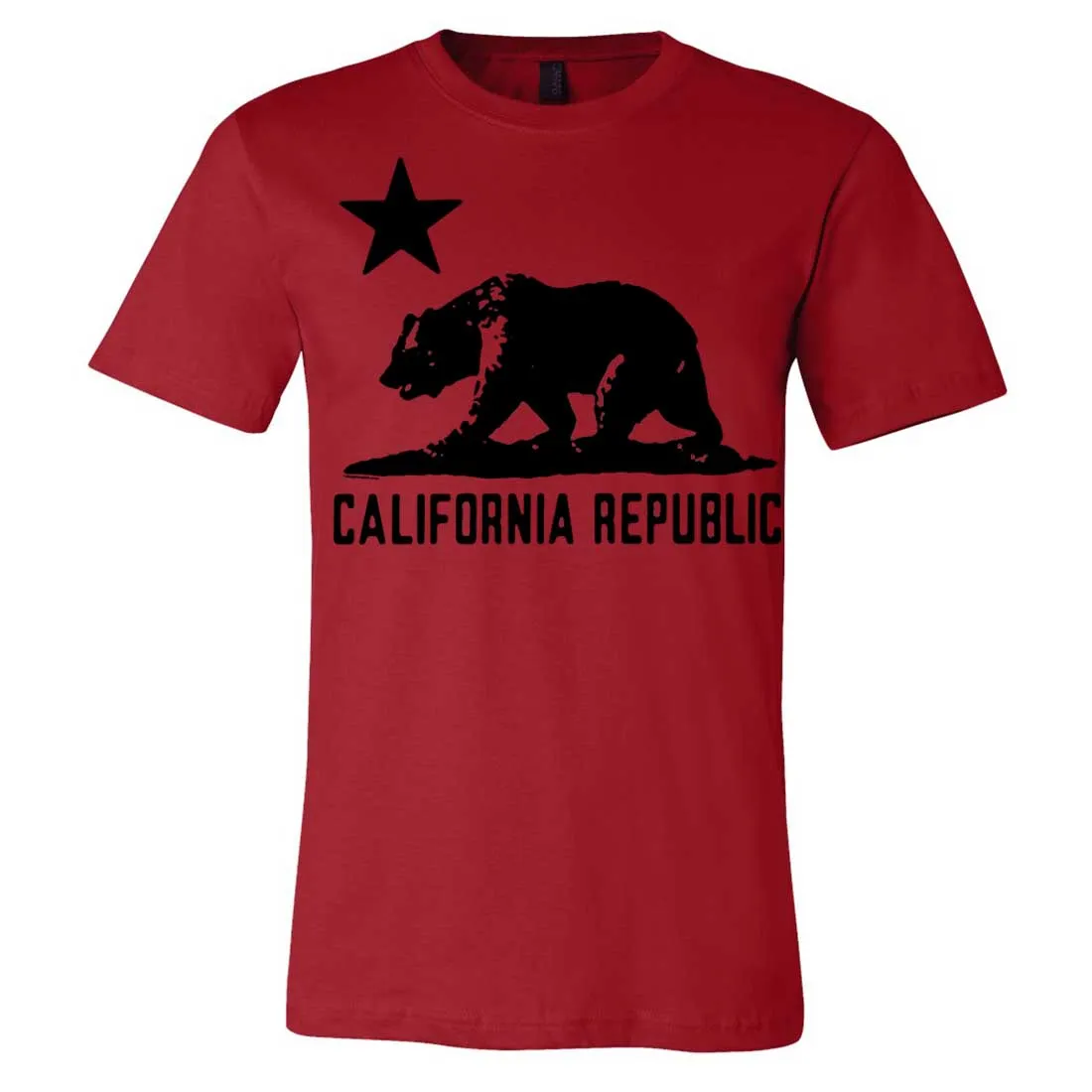 California Flag Oversize Black Silhouette Asst Colors Mens Fitted T-Shirt/tee