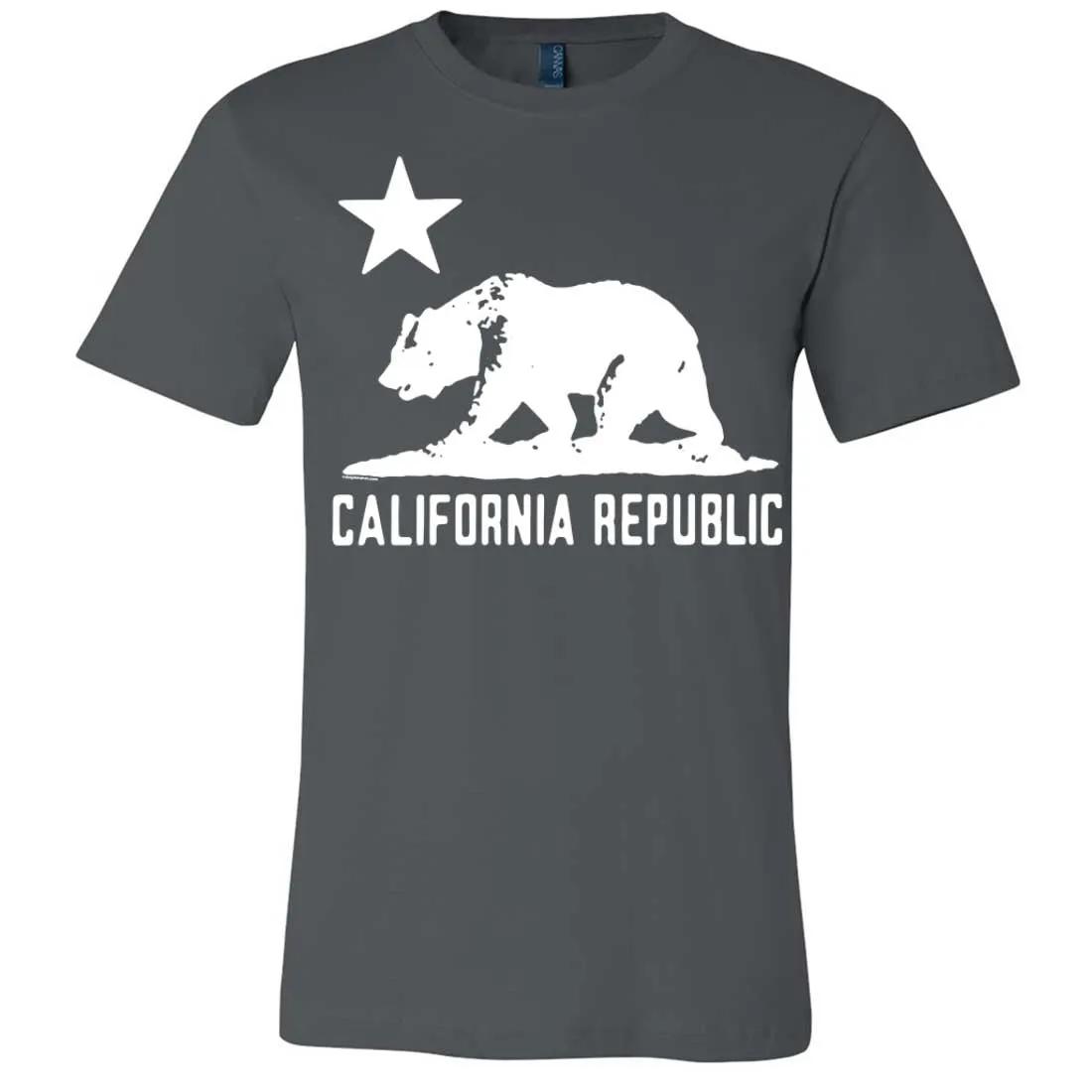 California Flag Oversize White Silhouette Asst Colors Mens Fitted T-Shirt/tee