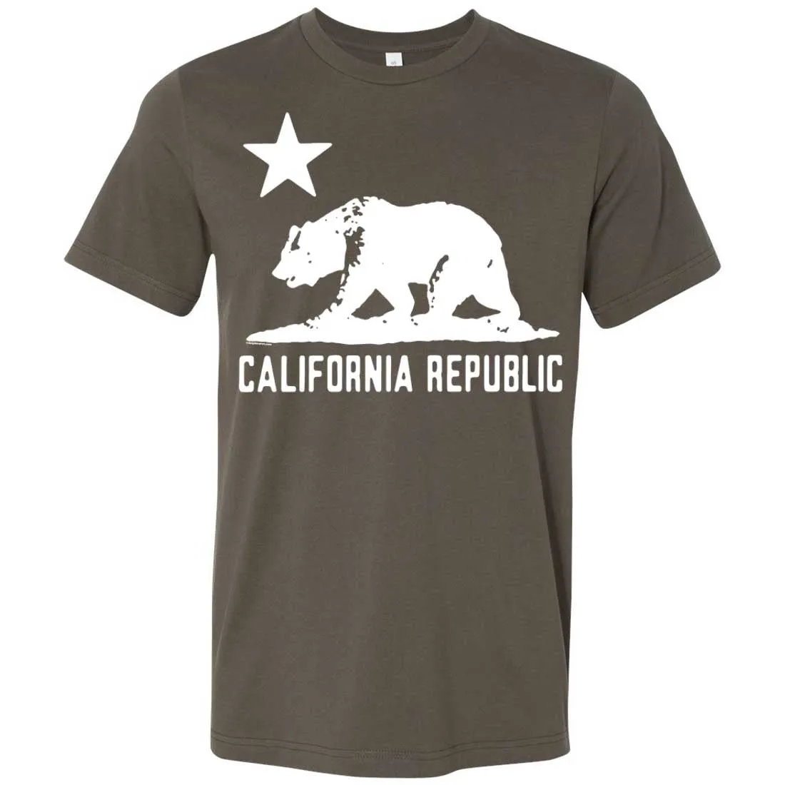 California Flag Oversize White Silhouette Asst Colors Mens Fitted T-Shirt/tee