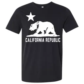 California Flag Oversize White Silhouette Asst Colors Mens Fitted T-Shirt/tee