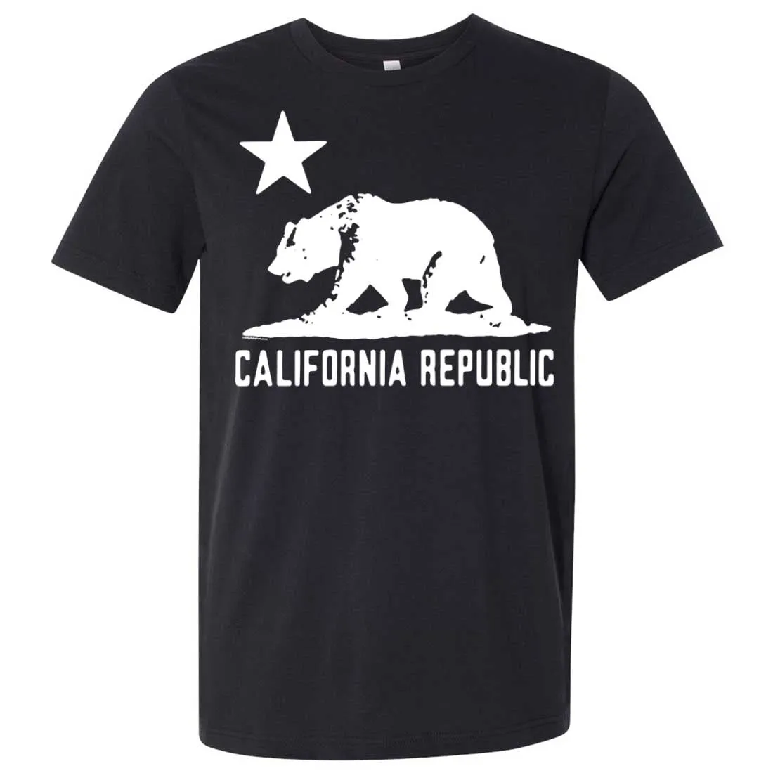 California Flag Oversize White Silhouette Asst Colors Mens Fitted T-Shirt/tee