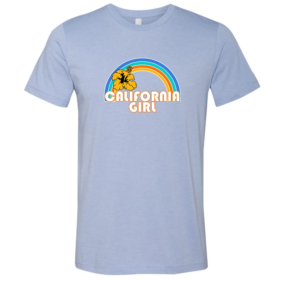 California Girl Rainbow Hibiscus Asst Colors Mens Lightweight Fitted T-Shirt/tee