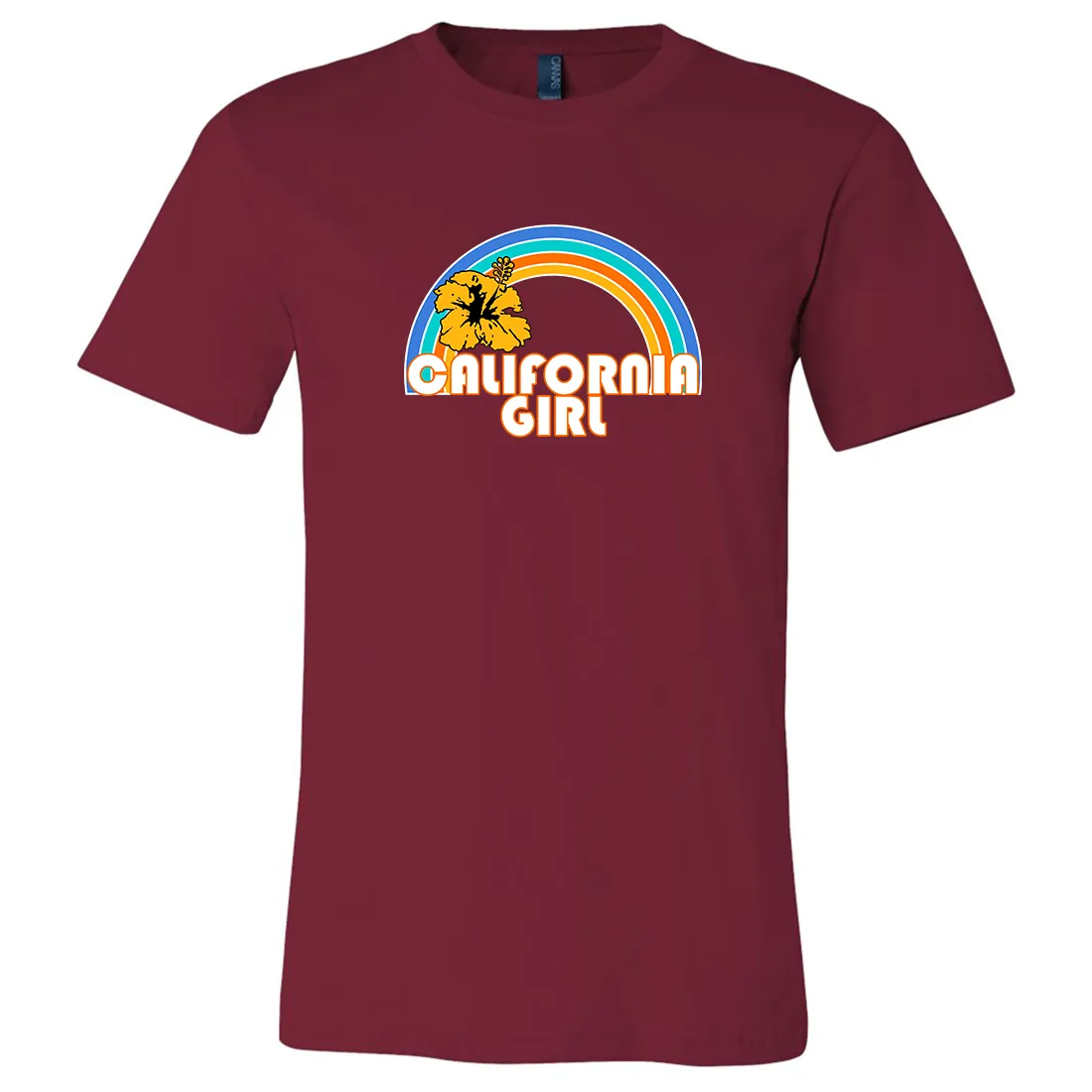 California Girl Rainbow Hibiscus Asst Colors Mens Lightweight Fitted T-Shirt/tee