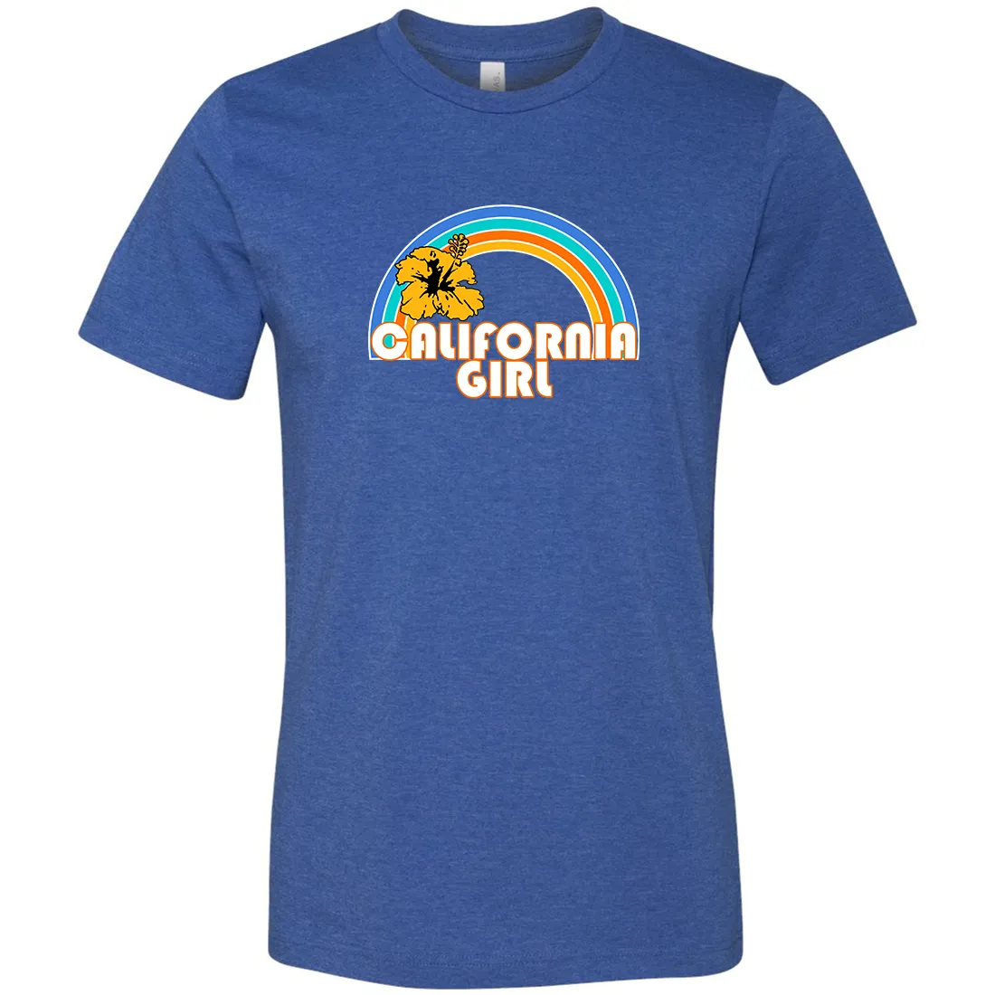 California Girl Rainbow Hibiscus Asst Colors Mens Lightweight Fitted T-Shirt/tee