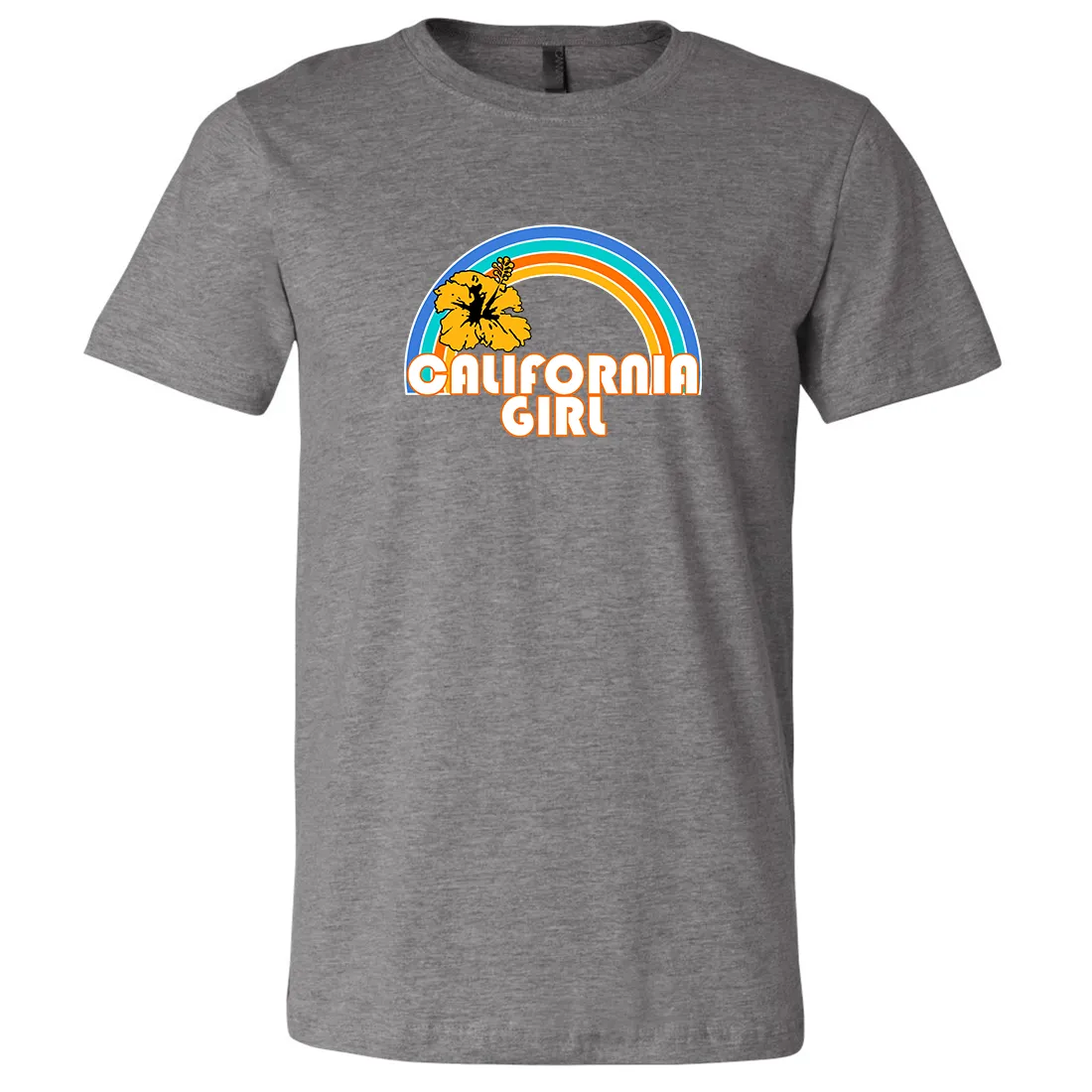 California Girl Rainbow Hibiscus Asst Colors Mens Lightweight Fitted T-Shirt/tee