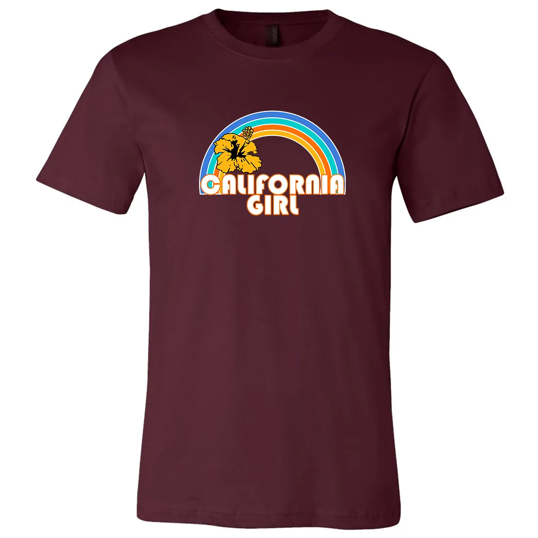 California Girl Rainbow Hibiscus Asst Colors Mens Lightweight Fitted T-Shirt/tee