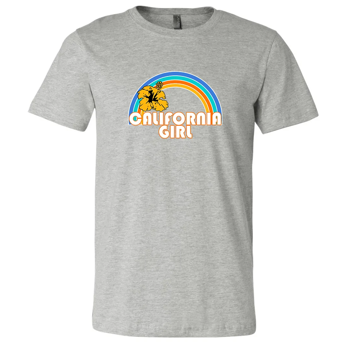 California Girl Rainbow Hibiscus Asst Colors Mens Lightweight Fitted T-Shirt/tee