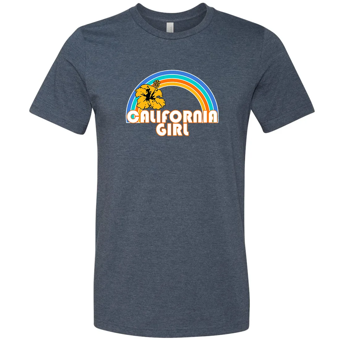 California Girl Rainbow Hibiscus Asst Colors Mens Lightweight Fitted T-Shirt/tee