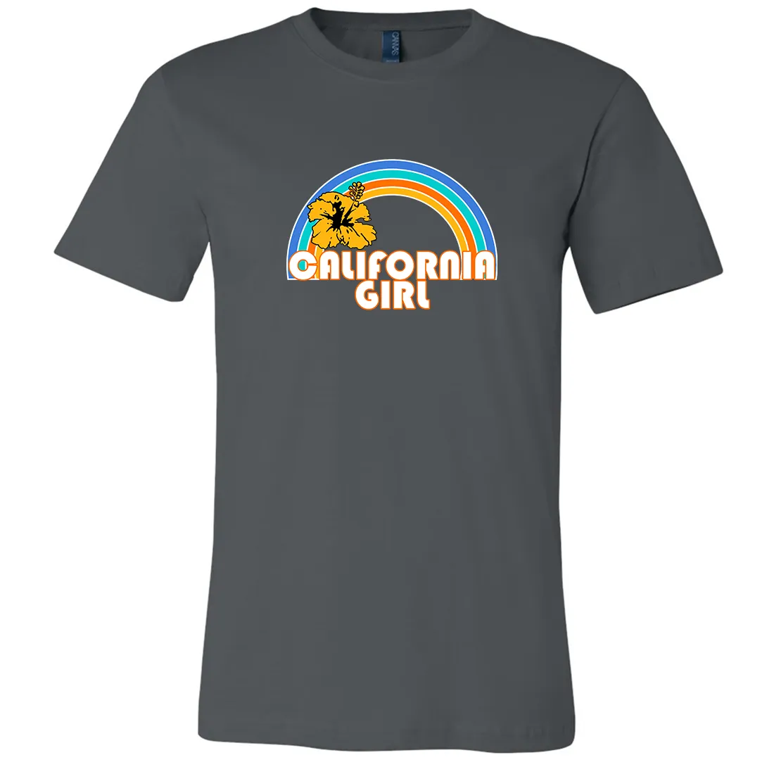 California Girl Rainbow Hibiscus Asst Colors Mens Lightweight Fitted T-Shirt/tee