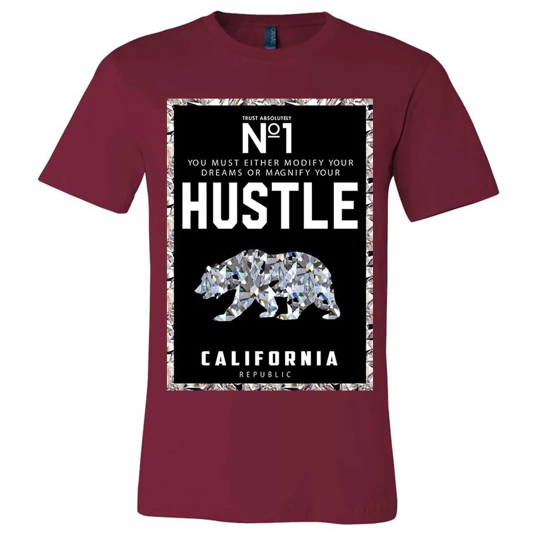 California Republic No. 1 Diamond Hustle Asst Colors Mens Fitted Tee