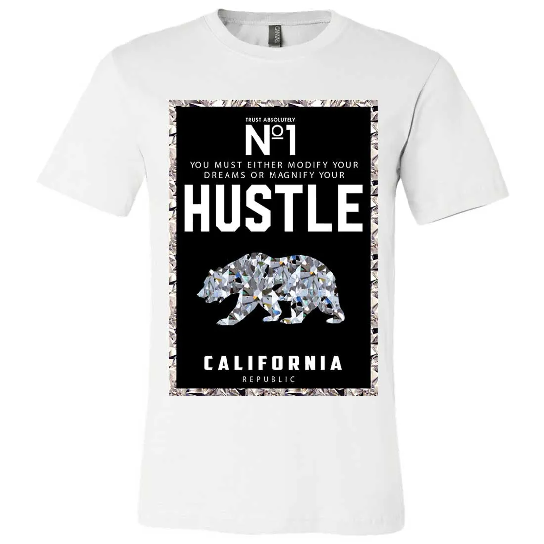 California Republic No. 1 Diamond Hustle Asst Colors Mens Fitted Tee