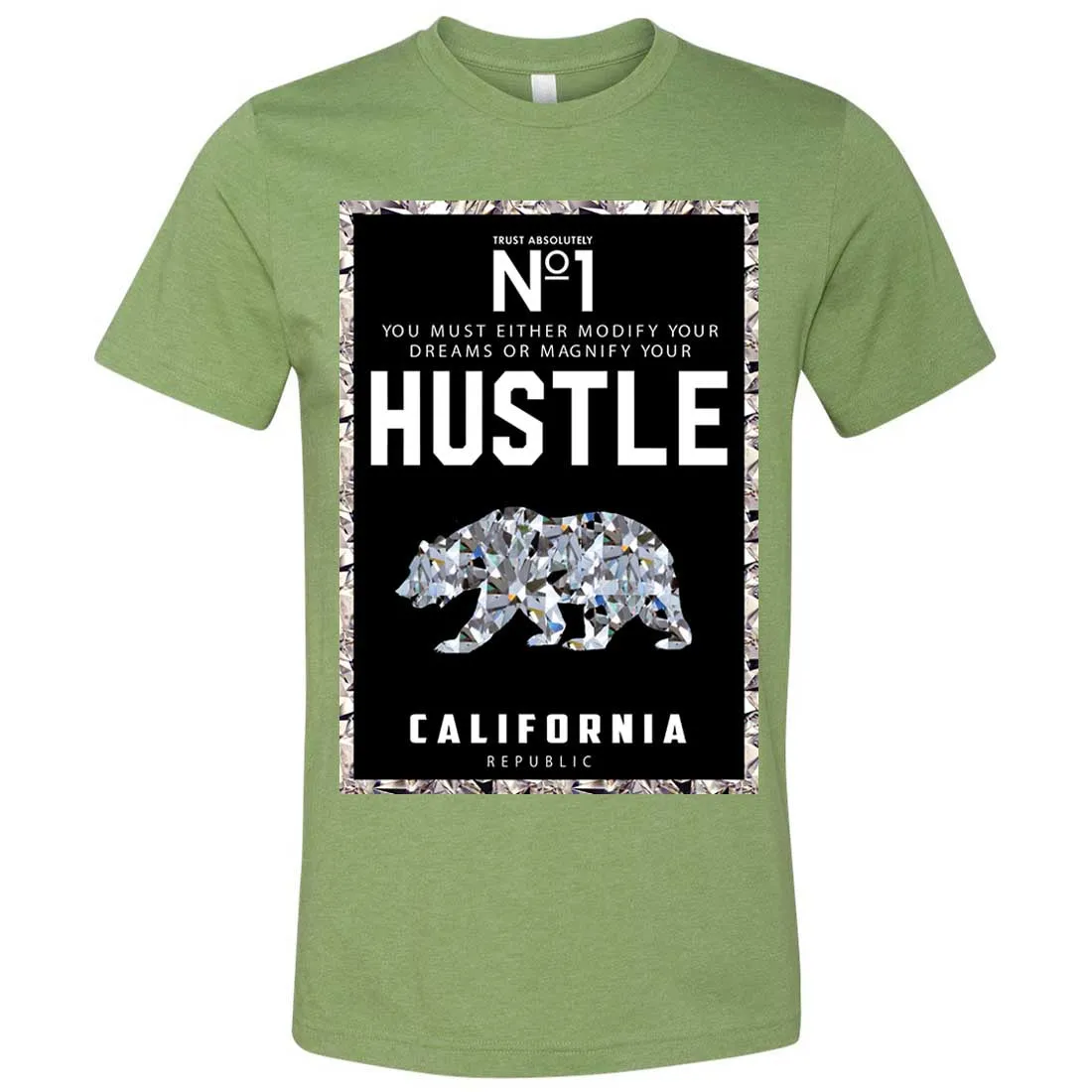 California Republic No. 1 Diamond Hustle Asst Colors Mens Fitted Tee