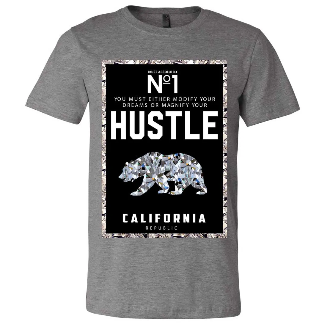 California Republic No. 1 Diamond Hustle Asst Colors Mens Fitted Tee