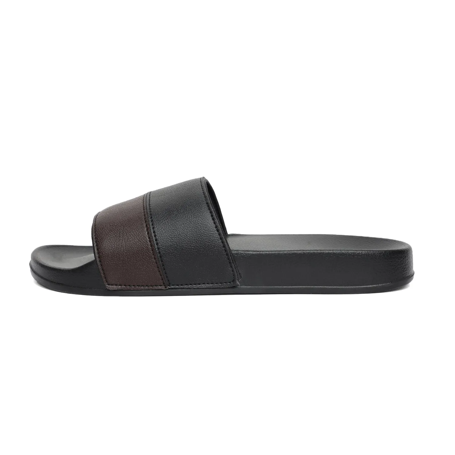 Mens Black Color Block Slides - Stylish and Comfortable Footwear for Every Day