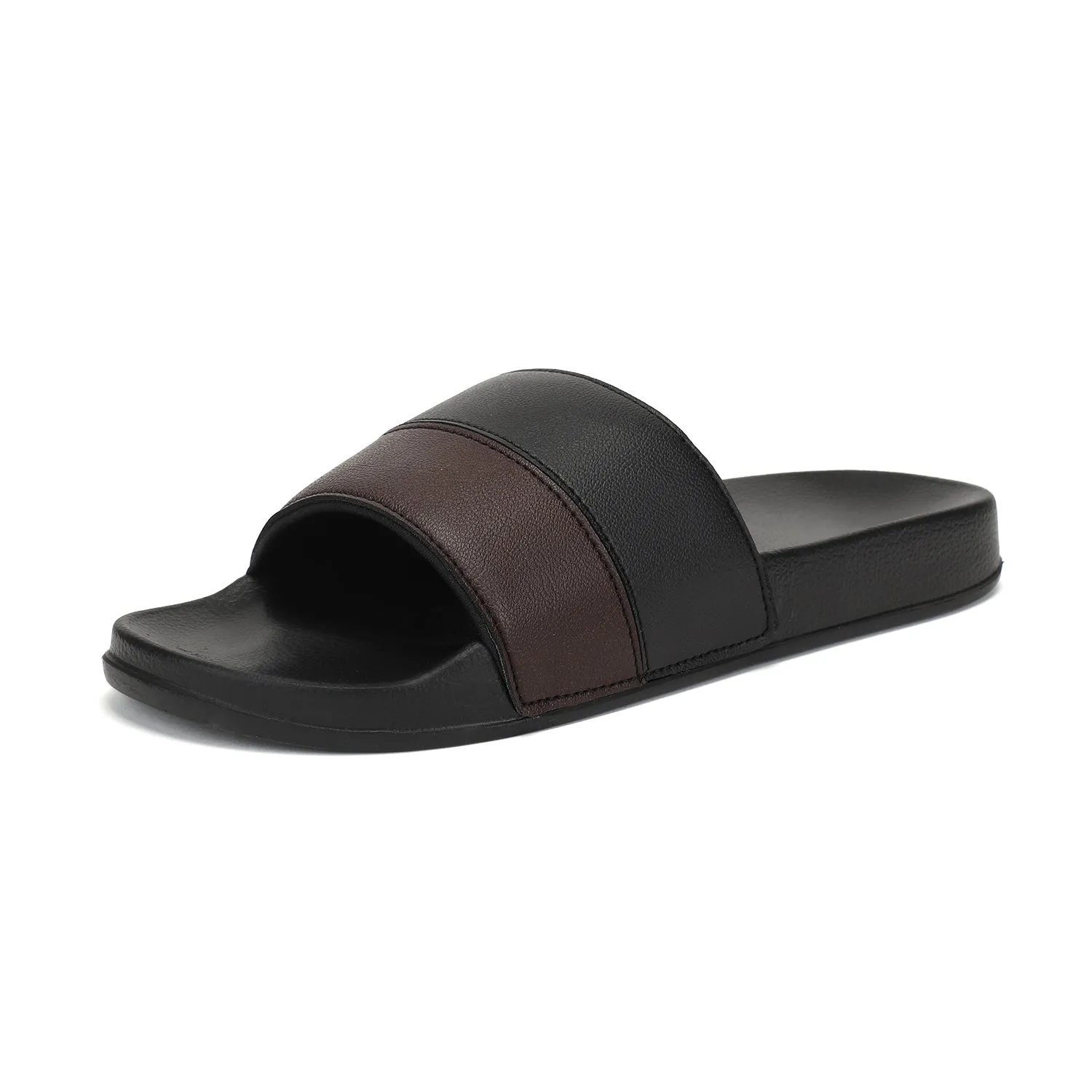 Mens Black Color Block Slides - Stylish and Comfortable Footwear for Every Day