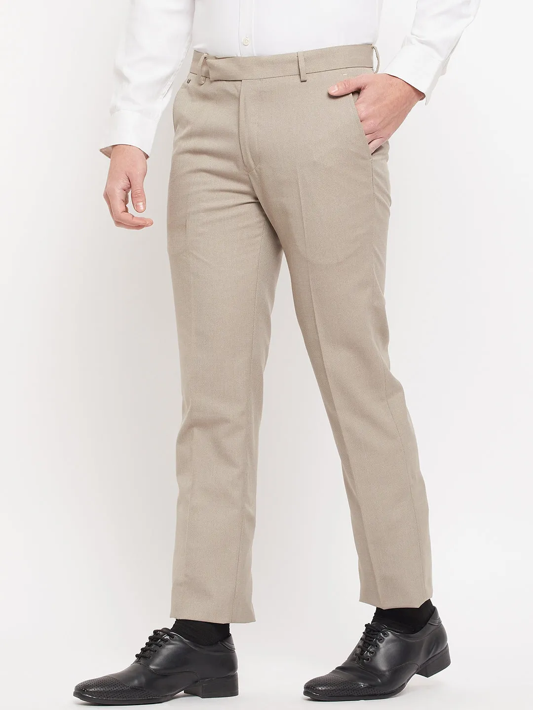 Cantabil  Men Fawn Trouser