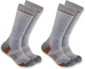 Carhartt Men's  2-Pack Midweight Synthetic-Wool Blend Boot Socks