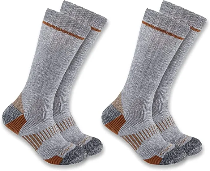 Carhartt Men's  2-Pack Midweight Synthetic-Wool Blend Boot Socks