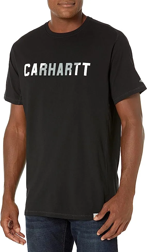 Carhartt Men's  Force Relaxed Fit Midweight Short-Sleeve Block Logo Graphic T-Shirt