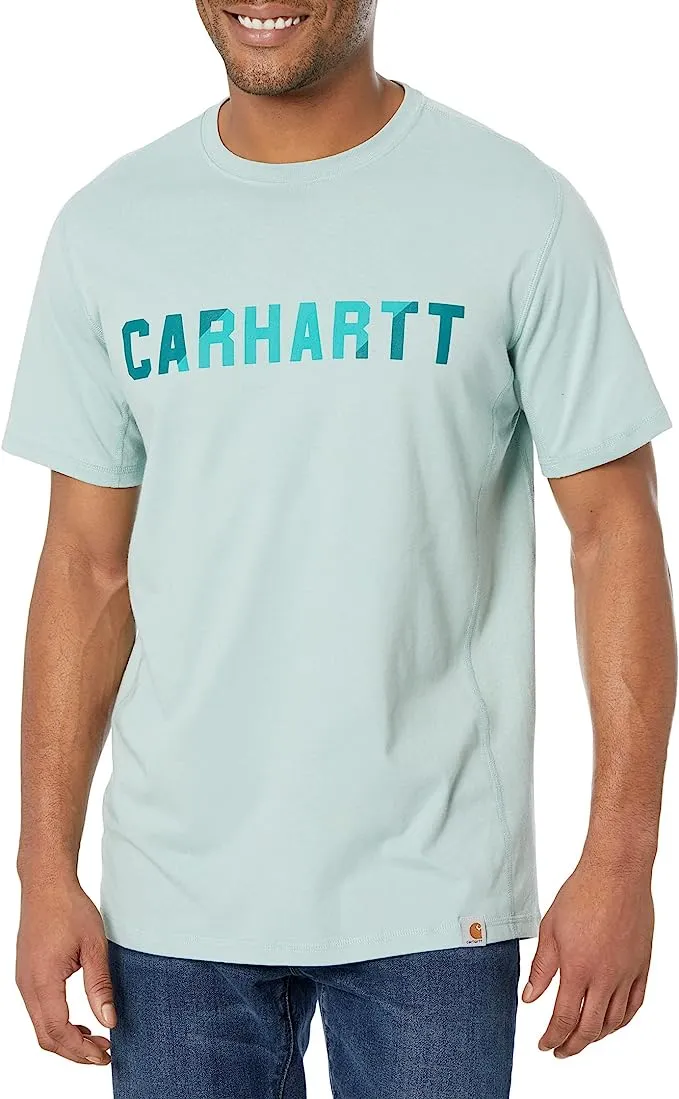 Carhartt Men's  Force Relaxed Fit Midweight Short-Sleeve Block Logo Graphic T-Shirt