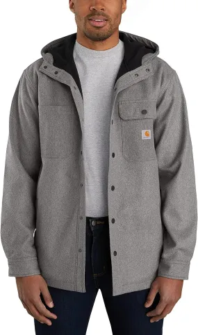 Carhartt Mens Heavyweight Relaxed Fit Hooded Shirt Jacket with Rain Defender Technology