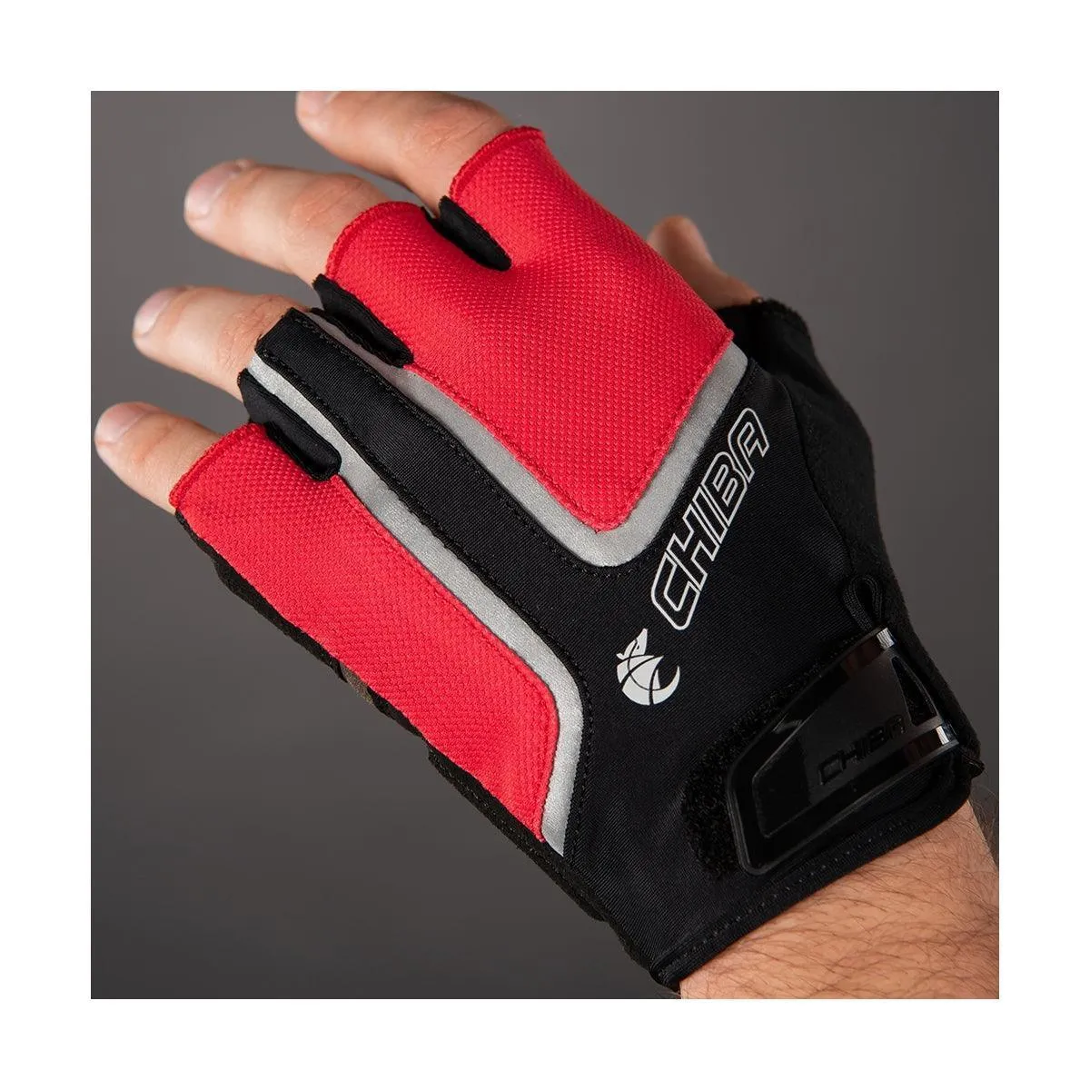 Chiba Gel Air Reflex Mens High-Performance Cycling Gloves in Vibrant Red