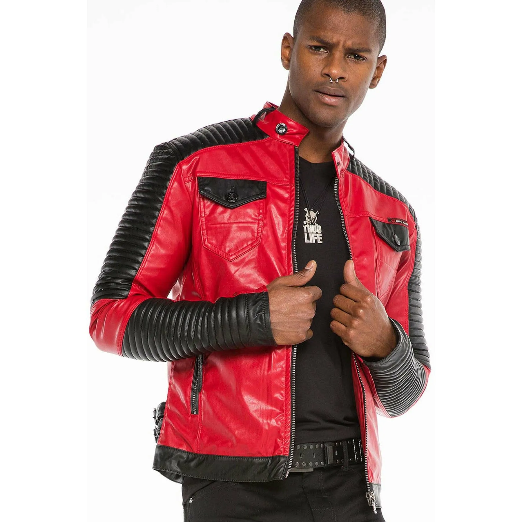 Cipo & baxx Herren Biker-look Jacket