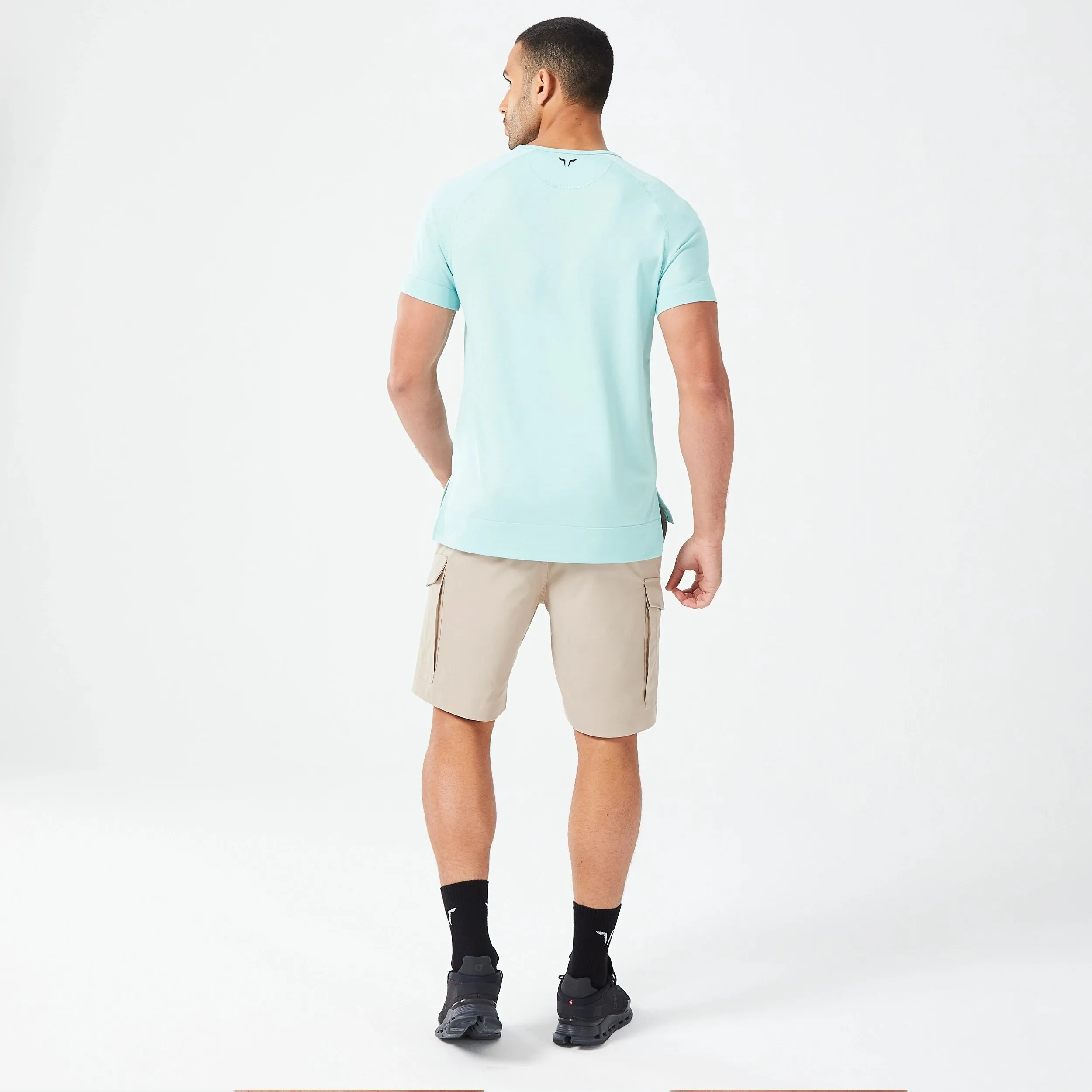 Optimized Henley Code Tee in Canal Blue