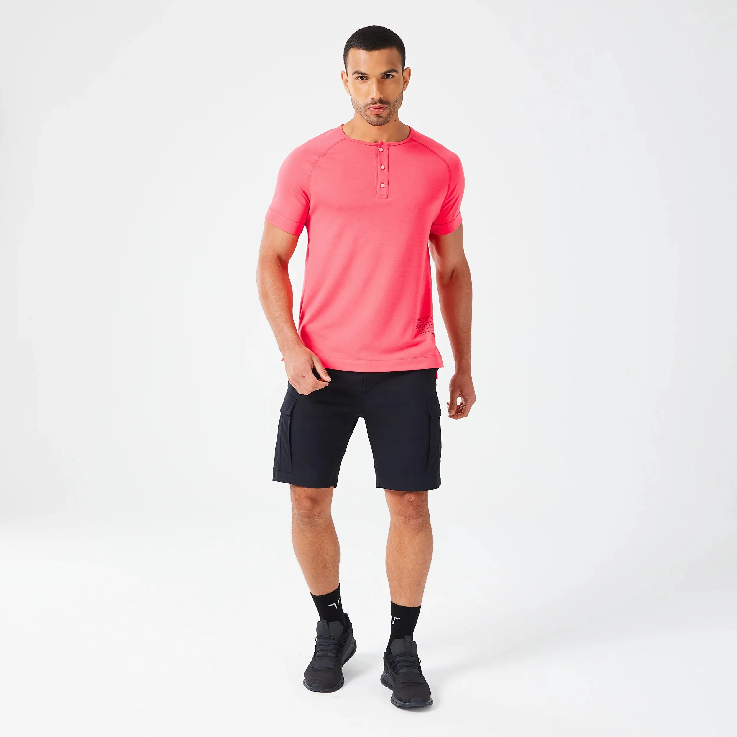 Code Henley Tee - Hot Pink